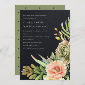 黒砂漠多肉性サボテンの葉婚約 招待状 (正面/裏面)