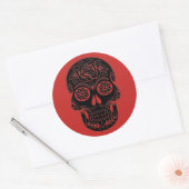 黒砂糖スカル/死んだステッカーの日 ラウンドシール (封筒)