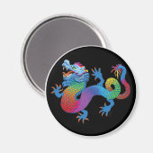 黒磁石とドラゴンカラフル マグネット (正面/裏面)