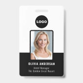 黒社員写真ID Qrコード会社セキュリティ バッジ (正面)