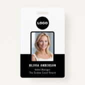 黒社員写真ID Qrコード会社セキュリティ バッジ (正面)