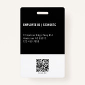黒社員写真ID Qrコード会社セキュリティ バッジ (裏面)