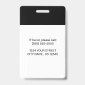 黒社従業員写真IDバッジ バッジ (裏面)