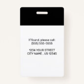 黒社従業員写真IDバッジ バッジ (裏面)