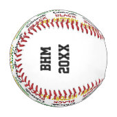 黒祝史月モノグラムキープサケ 野球ボール (正面左)