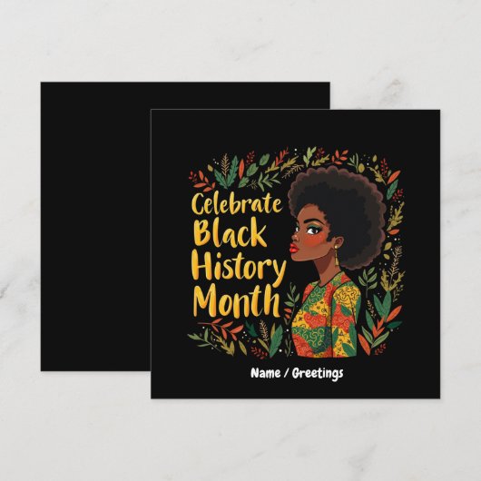 黒祝史月Honor Afro American 招待状 (正面/裏面)