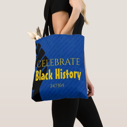 黒祝史247365パーソナライズされた青 トートバッグ (クローズアップ)