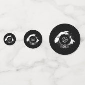 黒神秘的な占い占い師の神秘的な結晶パーティー コンフェッティ (正面)