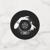 黒神秘的な占い占い師の神秘的な結晶パーティー コンフェッティ (スモール正面)