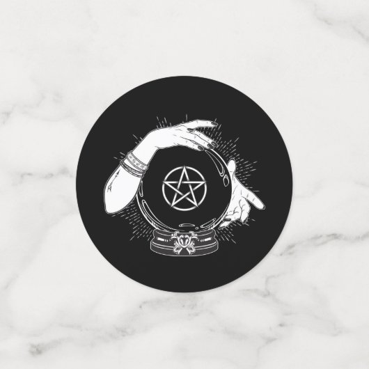 黒神秘的な占い占い師の神秘的な結晶パーティー コンフェッティ (スモール正面)