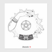 黒神秘的な占い占い師の神秘的な結晶パーティー シール (シート)