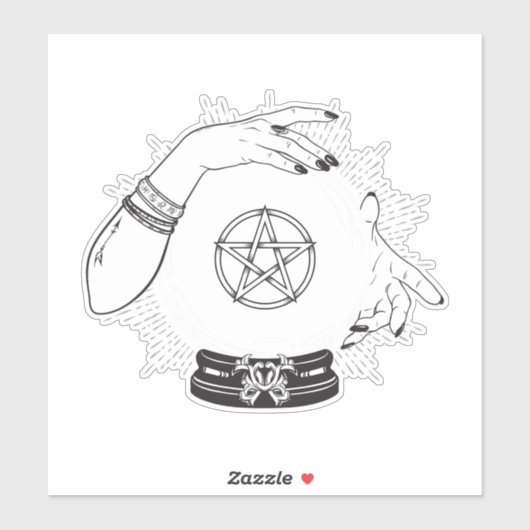 黒神秘的な占い占い師の神秘的な結晶パーティー シール (シート)