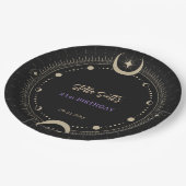 黒神秘的な天月21日誕生日 ペーパープレート (アングル)