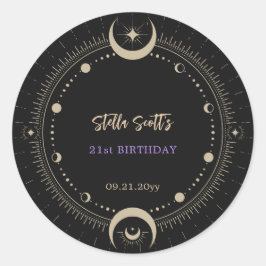 黒神秘的な天月21日誕生日 ラウンドシール
