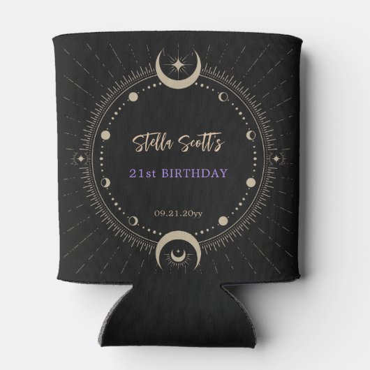 黒神秘的な天月21日誕生日 缶クーラー (裏面)