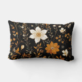 黒秋ボホヴィンテージ金ゴールドフローラルパターン ランバークッション (裏面)