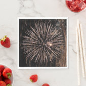 黒空に花火を表示 スタンダードランチョンナプキン (インサイチュ)