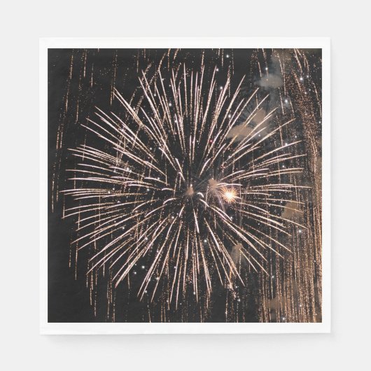 黒空に花火を表示 スタンダードランチョンナプキン (正面)