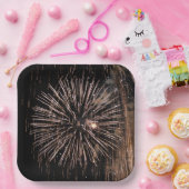 黒空に花火を表示 ペーパープレート (パーティー)