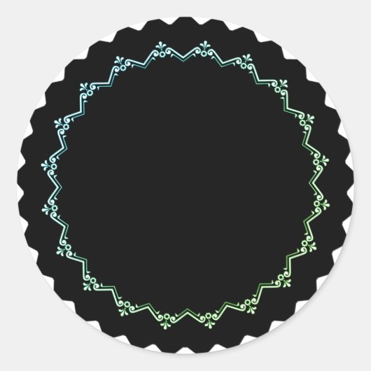 黒空白のと白エレガントのスパイス瓶ラベルの丸い ラウンドシール (正面)