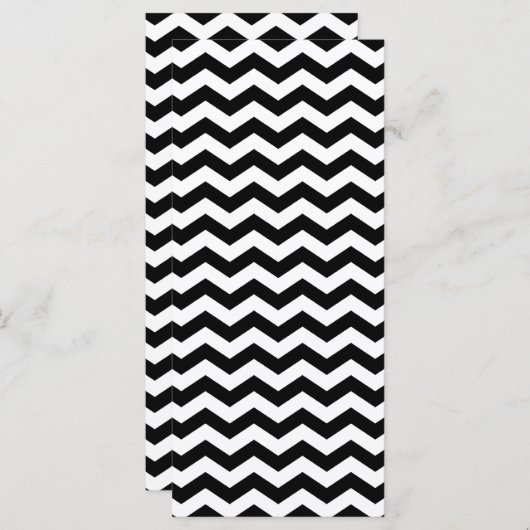 黒空白の白ジグザグ招待状 (正面/裏面)