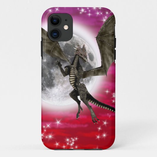 黒竜 - 神話のファンタジー創作 赤い空 Case-Mate iPhoneケース (裏面)