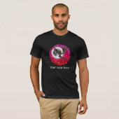 黒竜 - 神話の幻想的な生き物 赤い空 Tシャツ (正面フル)