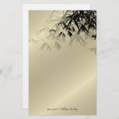 黒竹モダン禅アジアの結婚文房具 便箋 (正面/裏面)