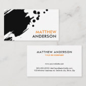 黒筆画絵を描（ばちゃばちゃ）跳ねる家 名刺 (正面/裏面)