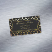 黒箔と金箔のアールデコパタモダンーン マグネット名刺 (インサイチュ)