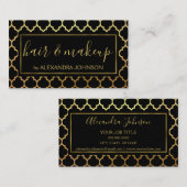 黒箔と金箔のアールデコパタモダンーン 名刺 (正面/裏面)