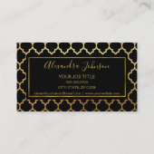 黒箔と金箔のアールデコパタモダンーン 名刺 (裏面)