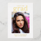 黒箔と金箔セリフの写真グラッド発表 箔招待状 (正面)