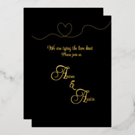 黒箔と金箔 箔招待状