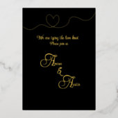 黒箔と金箔 箔招待状 (正面)