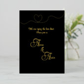 黒箔と金箔 箔招待状 (立ち正面)