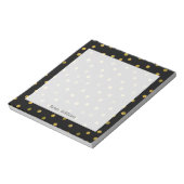 黒箔エレガントと金箔の紙吹雪ドット ノートパッド (回転)