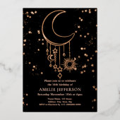 黒箔天月誕生日箔招待状 箔招待状 (正面)