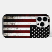 黒米グランジ国旗 iPhoneケース (裏面横)