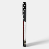 黒米グランジ国旗 iPhoneケース (左側面)