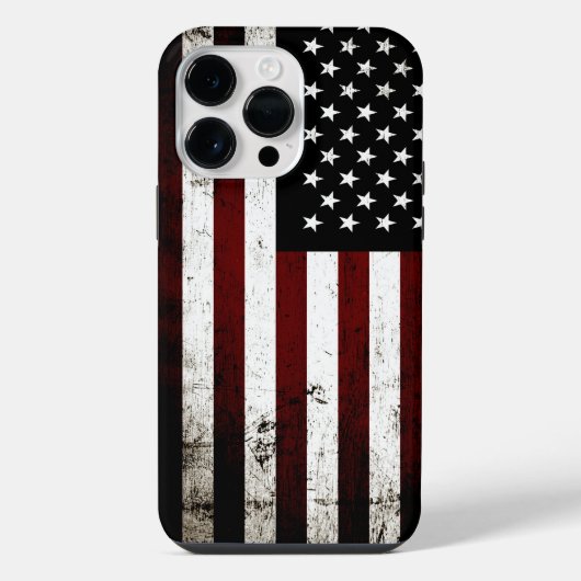 黒米グランジ国旗 iPhoneケース (裏面)