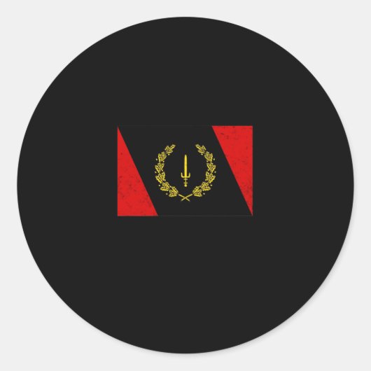 黒米伝統国旗1967アフリカ系アメリカ人 ラウンドシール (正面)