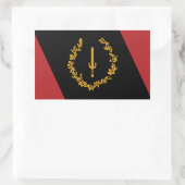 黒米伝統国旗 長方形シール (バッグ)