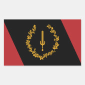 黒米伝統国旗 長方形シール (正面)