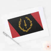 黒米伝統国旗 長方形シール (封筒)