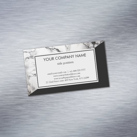 黒粒と白の霜降り マグネット名刺 (インサイチュ)