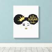 黒糖と金ゴールドの黒糖の赤ちゃん キャンバスプリント (インサイチュ (ウッドフロア))