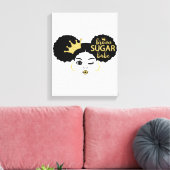 黒糖と金ゴールドの黒糖の赤ちゃん キャンバスプリント (インサイチュ (リビング))