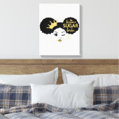 黒糖と金ゴールドの黒糖の赤ちゃん キャンバスプリント (インサイチュ (寝室))