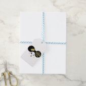 黒糖と金ゴールドの黒糖の赤ちゃん ギフトタグ (より糸付き)